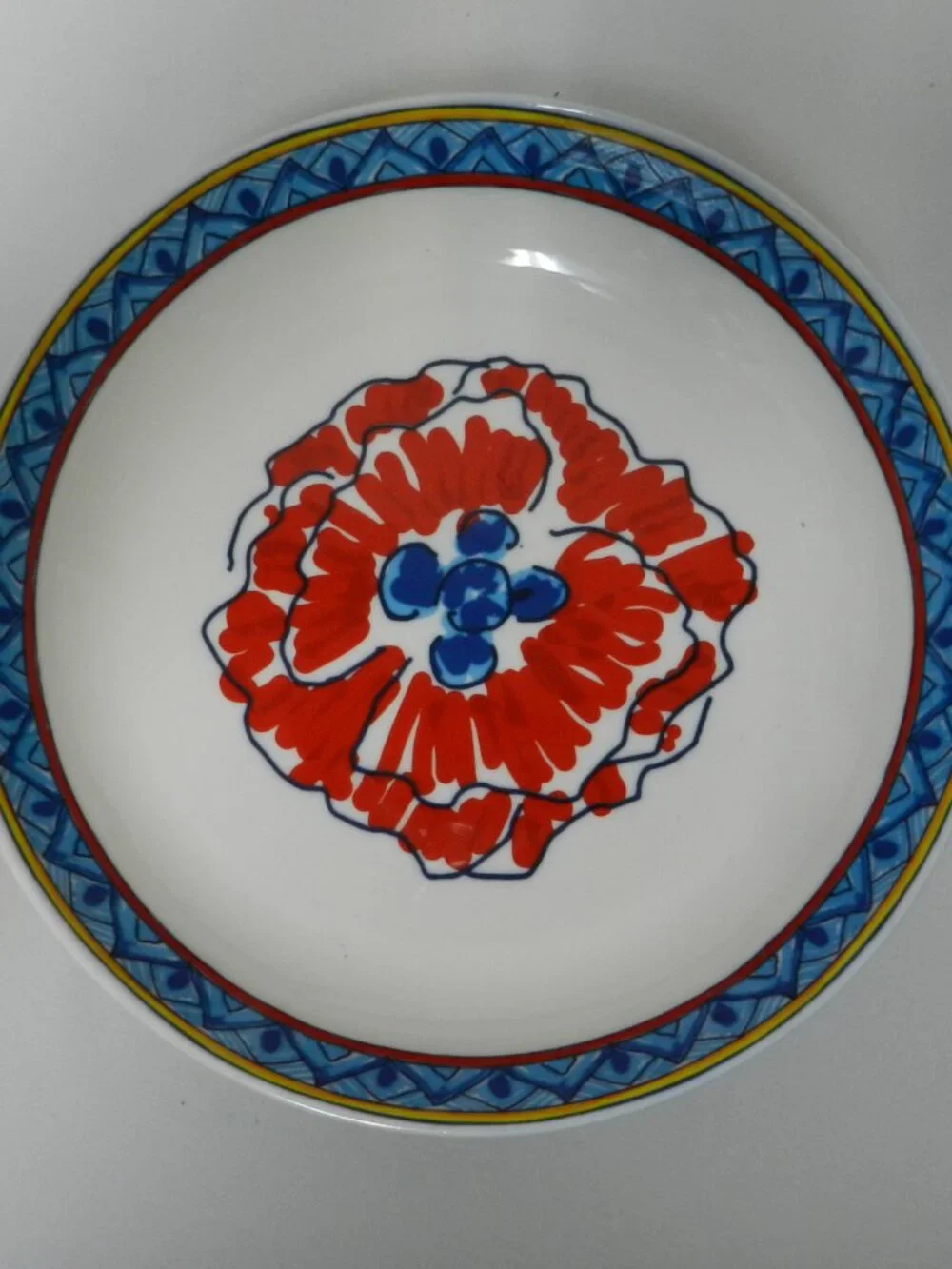 Lidia's Kitchen Pasta Soup Salad Desert Bowl floral serve Micro Dish 8.5